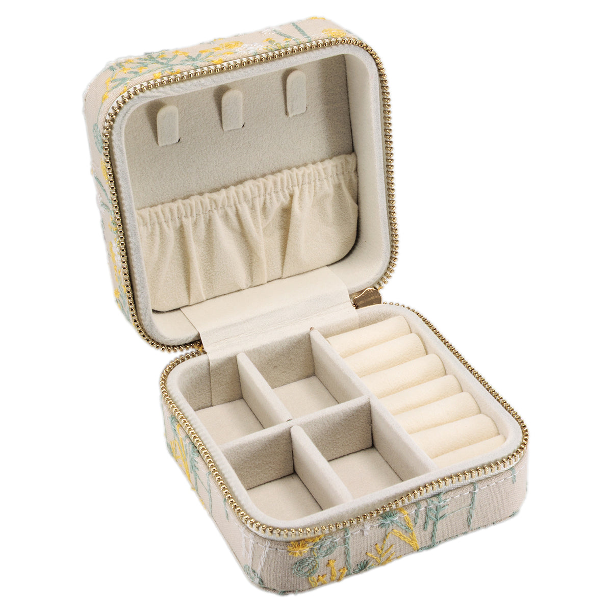 Evolution Eyes Travel Jewelry Case Wildflower Tan
