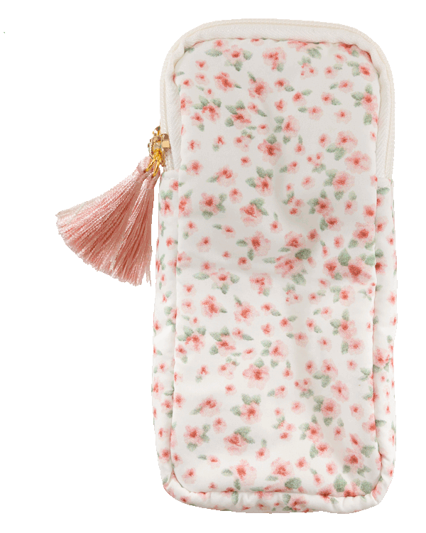 Evolution Eyes Travel Double Pocket Quilted Case Ditsy Pink Rosette