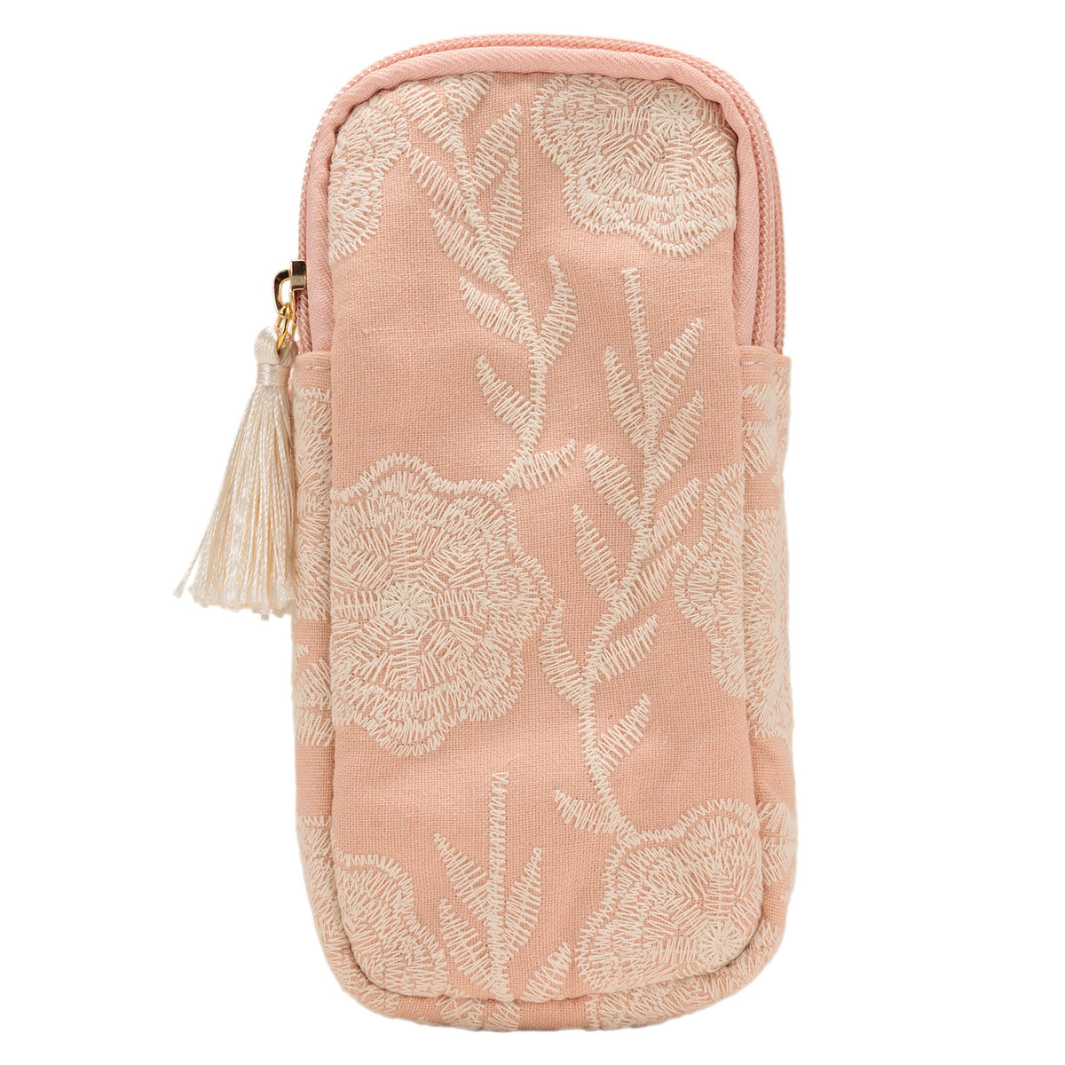 Evolution Eyes Travel Double Pocket Quilt Case Pale Pink Floral