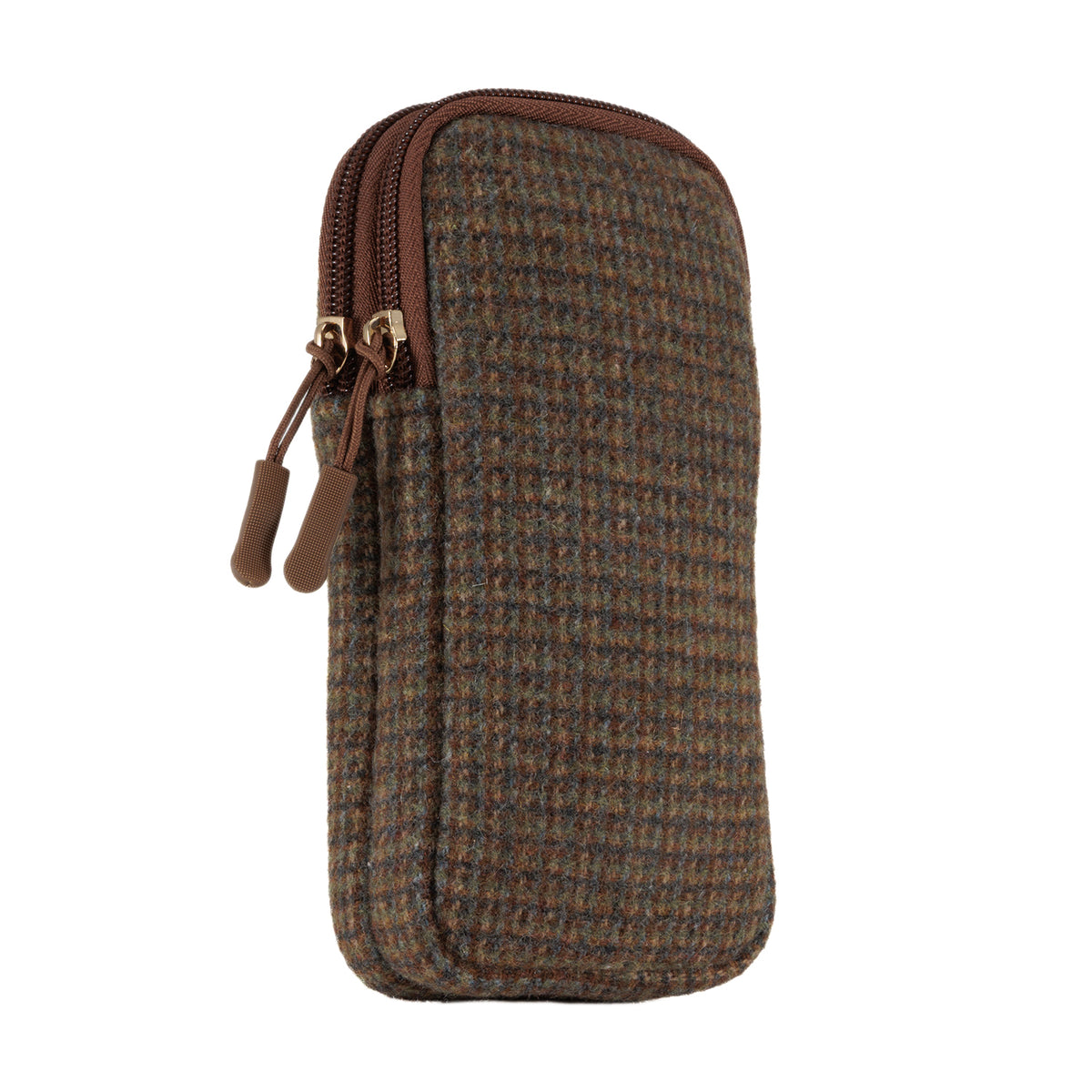 Evolution Eyes Travel Double Pocket Tweed Case Brown & Blue