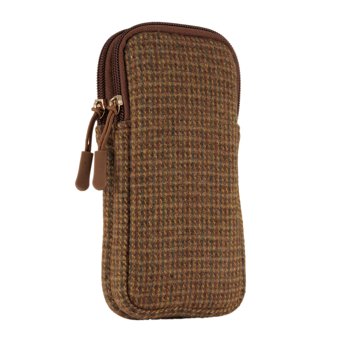 Evolution Eyes Travel Double Pocket Tweed Case Green & Tan
